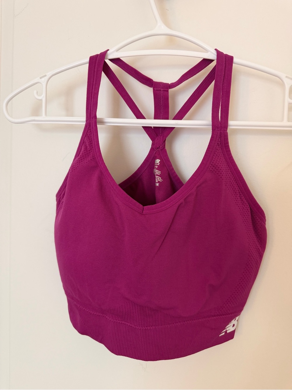 New Balance Deep Pink Strappy Racerback Sports Bra